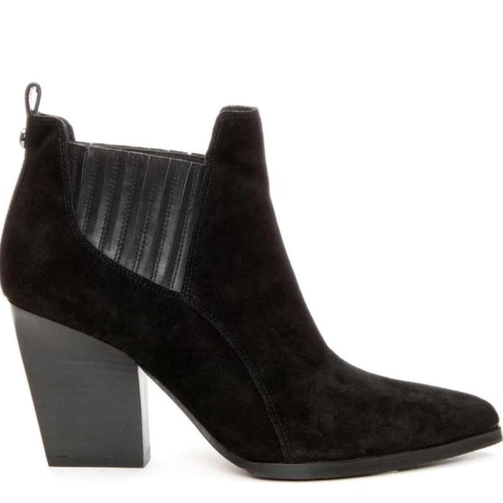 Donald J. Pliner Black Ankle Boots with Chunky Heel